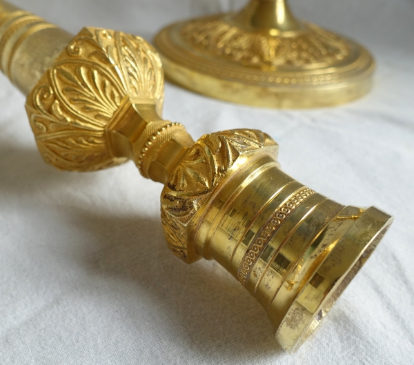 Pair of Empire ormolu candlesticks, Russia or Sweden, early 19th century