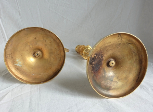 Pair of Empire ormolu candlesticks, Russia or Sweden, early 19th century