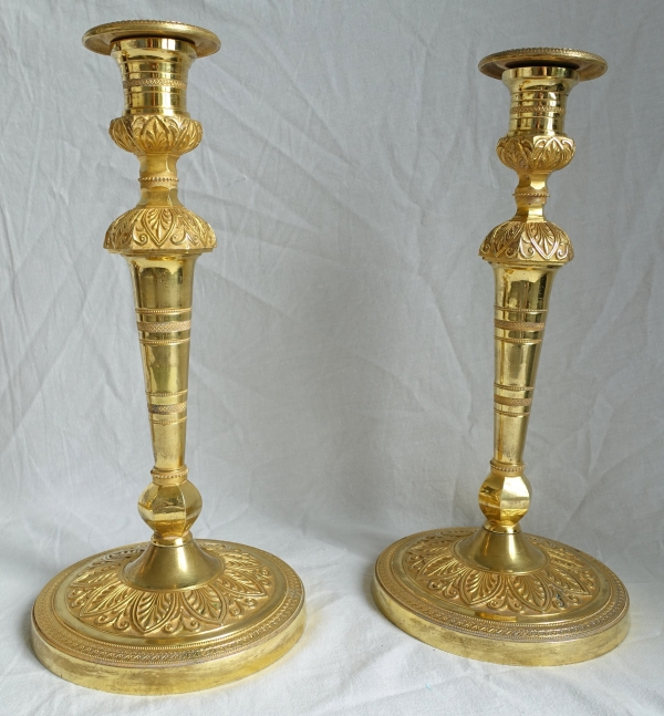Pair of Empire ormolu candlesticks, Russia or Sweden, early 19th century