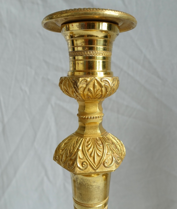 Pair of Empire ormolu candlesticks, Russia or Sweden, early 19th century