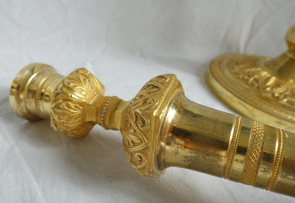 Pair of Empire ormolu candlesticks, Russia or Sweden, early 19th century