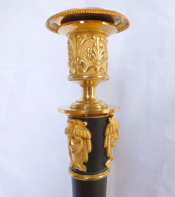 Claude Galle : pair of Empire ormolu candlesticks, early 19th century