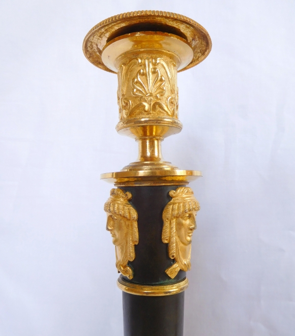 Claude Galle : pair of Empire ormolu candlesticks, early 19th century