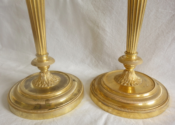 Pair of Louis XVI ormolu candlesticks - France, 18th century - Fontainebleau Castle