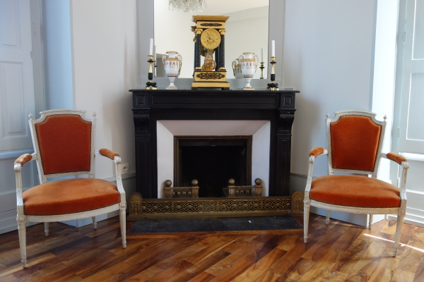 Pair of early 19th century ormolu & patinated bronze candlesticks