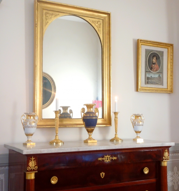 Pair of Empire ormolu candlesticks, early 19th century circa 1810