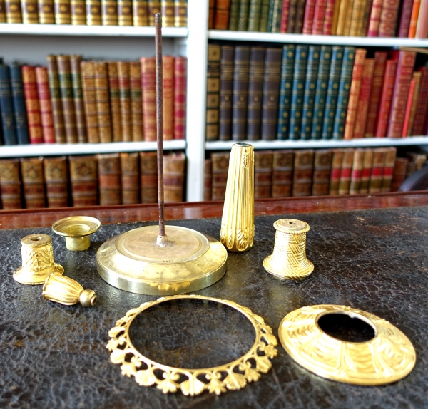 Pair of Empire ormolu candlesticks, early 19th century circa 1810