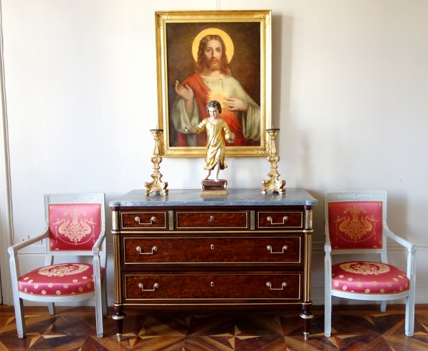 Pair of tall Louis XIV gilt wood candlesticks, early 18th century