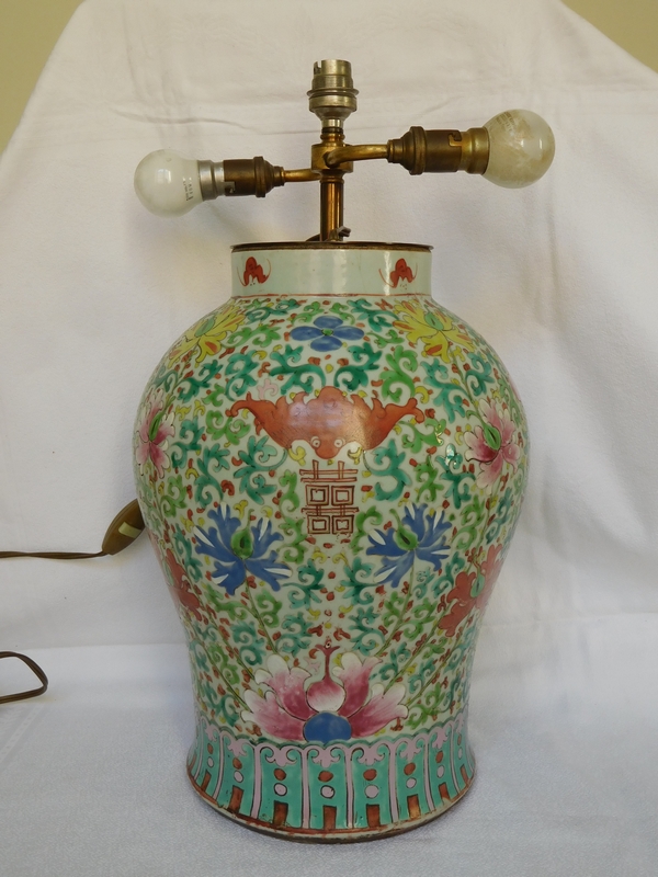 China porcelain potiche / lamp, 19th century