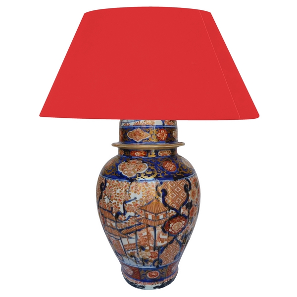 Imari Japanese porcelain potiche lamp, Napoleon III, 19th century