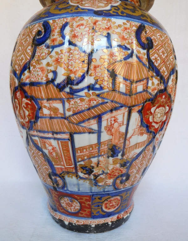 Lampe potiche en porcelaine Imari, Japon, époque XIXe Napoleon III