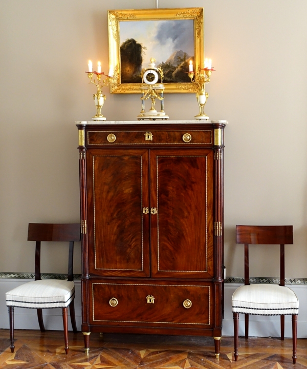 Louis XVI mahogany and ormolu cupboard, late 18th century