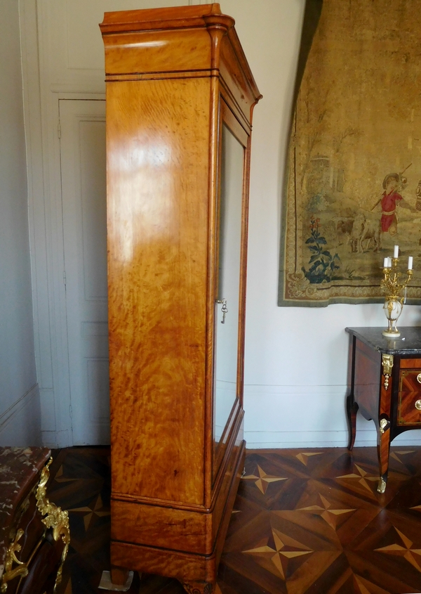 Othon Kolping : armoire à glace en marqueterie de citronnier et amarante, époque Charles X - Estampille