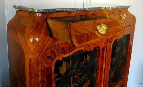 Pierre Macret : rosewood and lacquer Louis XV wardrobe - stamped