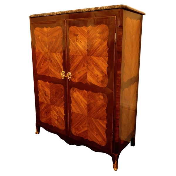 Louis XV marquetry wardrobe stamped Isaac Simon Rebour - 18th century