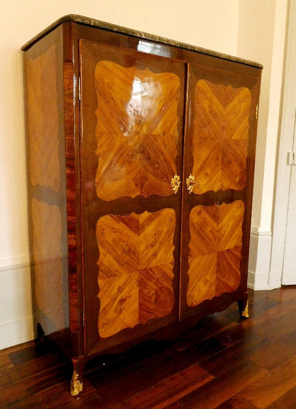 Louis XV marquetry wardrobe stamped Isaac Simon Rebour - 18th century