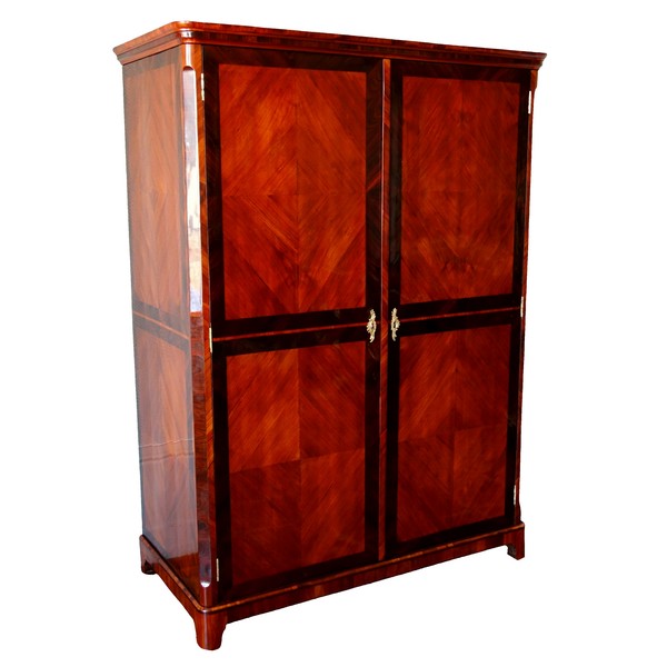 Claude Charles Saunier : large marquetry wardrobe - Louis XV Transition period - stamped