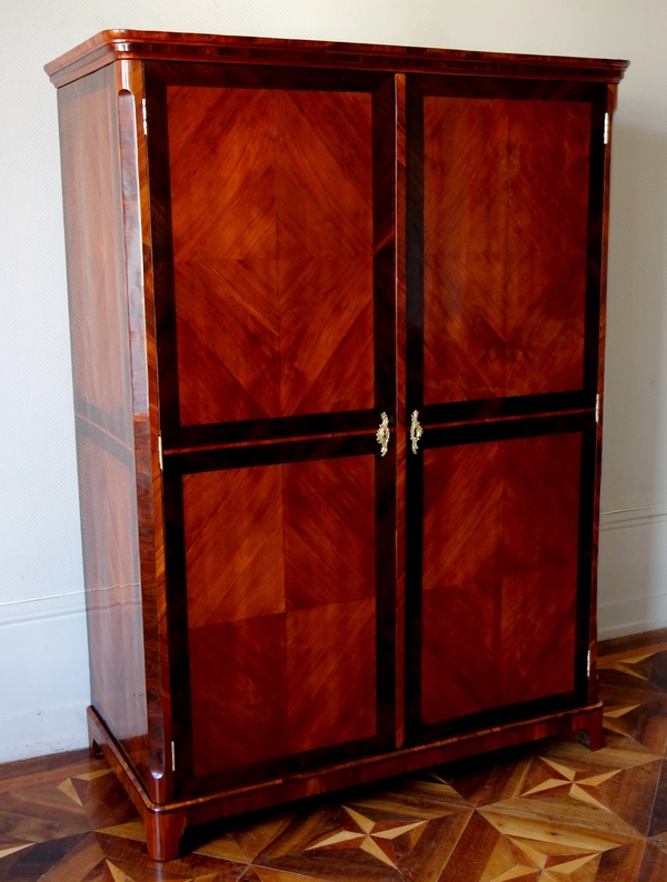 Claude Charles Saunier : large marquetry wardrobe - Louis XV Transition period - stamped