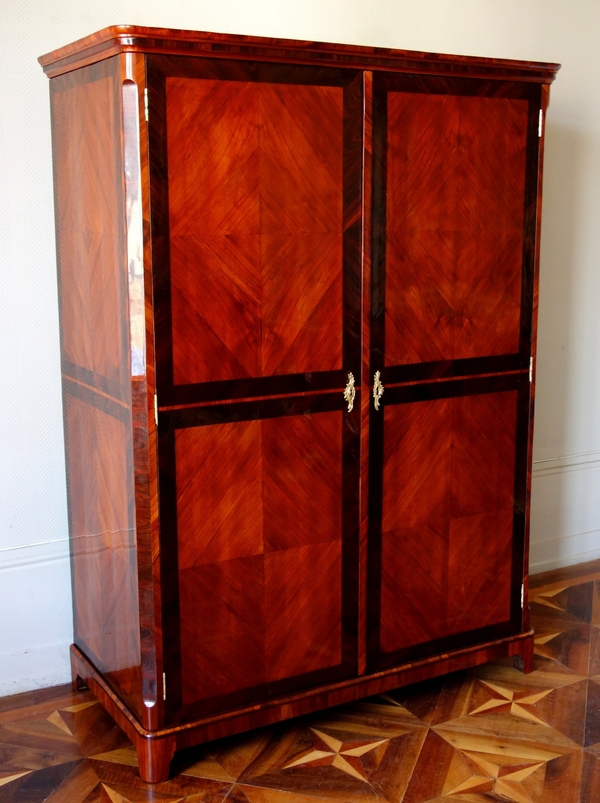 Claude Charles Saunier : large marquetry wardrobe - Louis XV Transition period - stamped