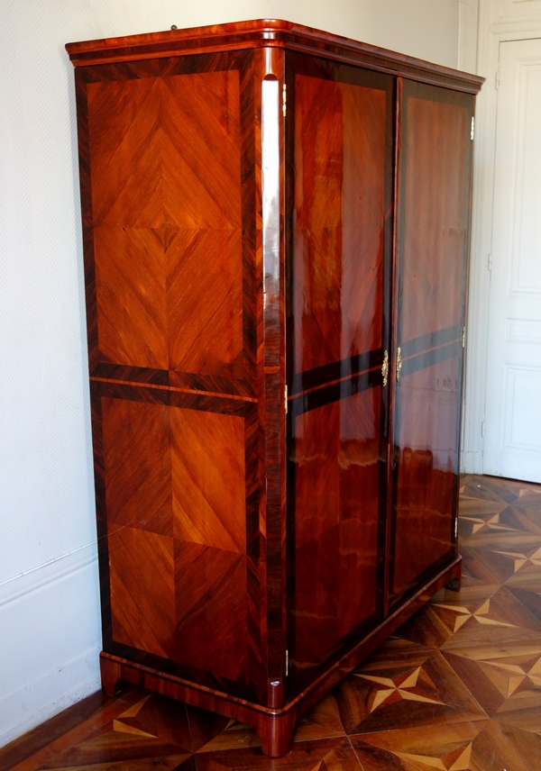 Claude Charles Saunier : large marquetry wardrobe - Louis XV Transition period - stamped