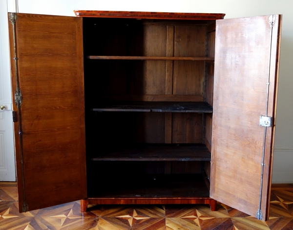 Claude Charles Saunier : large marquetry wardrobe - Louis XV Transition period - stamped