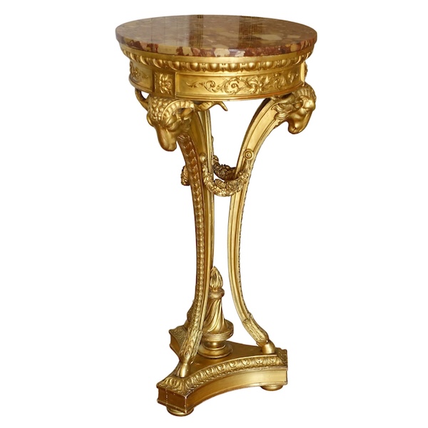 Louis XVI style - Athenian style pedestal table, gold leaf gilt wood