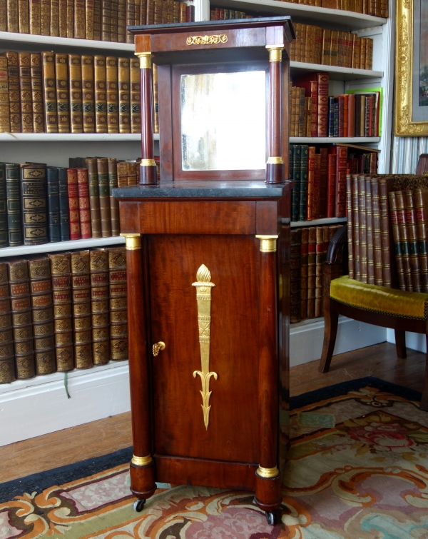 Mahogany & ormolu washstand for a man, Empire period - early 19th century circa 1810