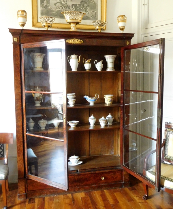 Tall Empire mahogany and ormolu bookcase, early 19th century