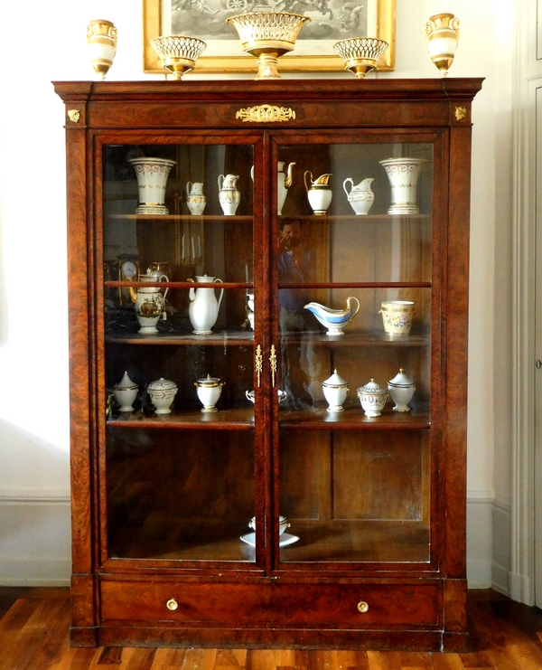 Tall Empire mahogany and ormolu bookcase, early 19th century