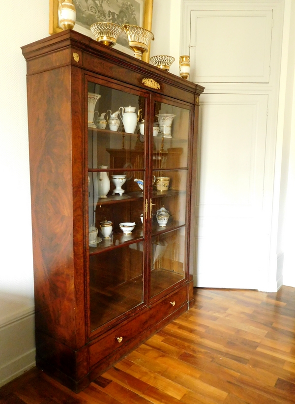 Tall Empire mahogany and ormolu bookcase, early 19th century