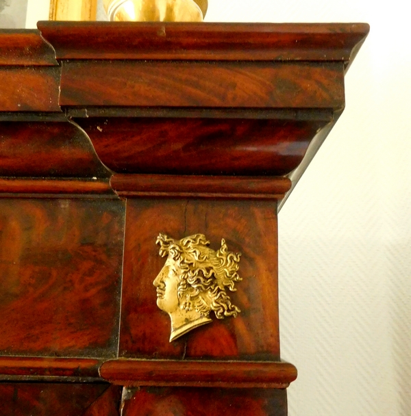 Tall Empire mahogany and ormolu bookcase, early 19th century