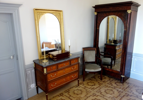 Mahogany travelling bidet for an officer, crown of Marquis, mid 19th century