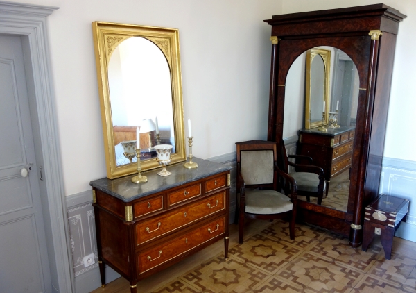 Mahogany travelling bidet for an officer, crown of Marquis, mid 19th century