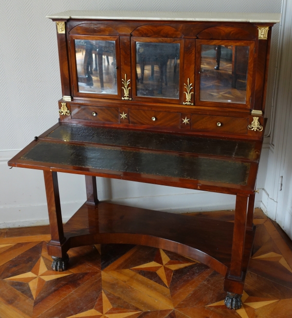 Empire Consulate so-called bonheur du jour writing desk, mahogany and ormolu