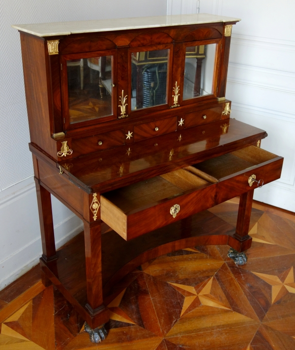 Empire Consulate so-called bonheur du jour writing desk, mahogany and ormolu