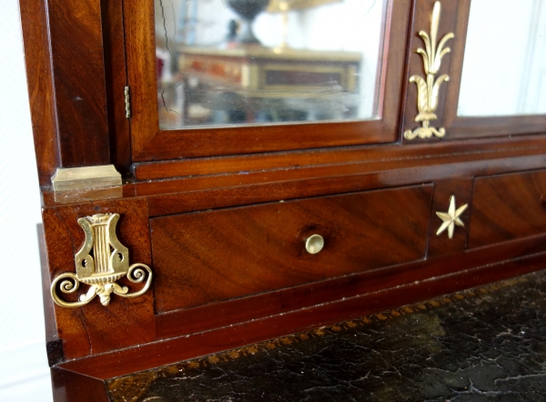 Empire Consulate so-called bonheur du jour writing desk, mahogany and ormolu