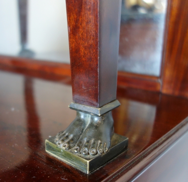 Empire mahogany, ormolu and patinated bronze working table, early 19th century circa 1800.