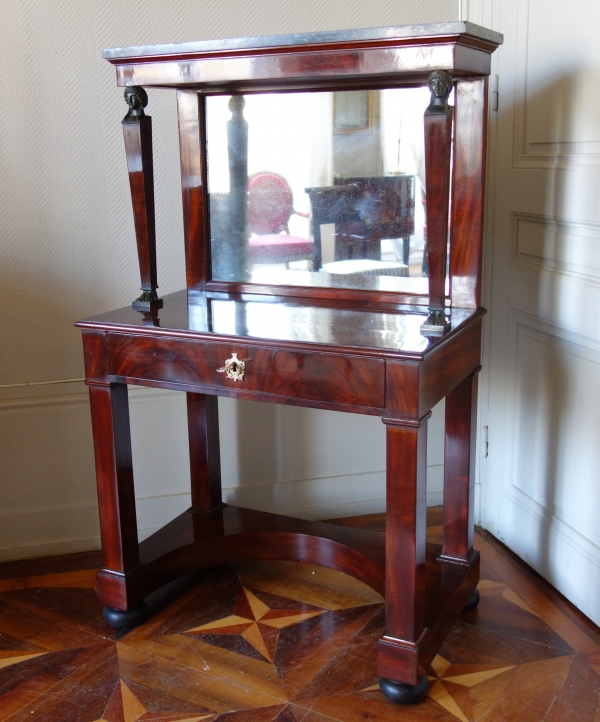 Empire mahogany, ormolu and patinated bronze working table, early 19th century circa 1800.