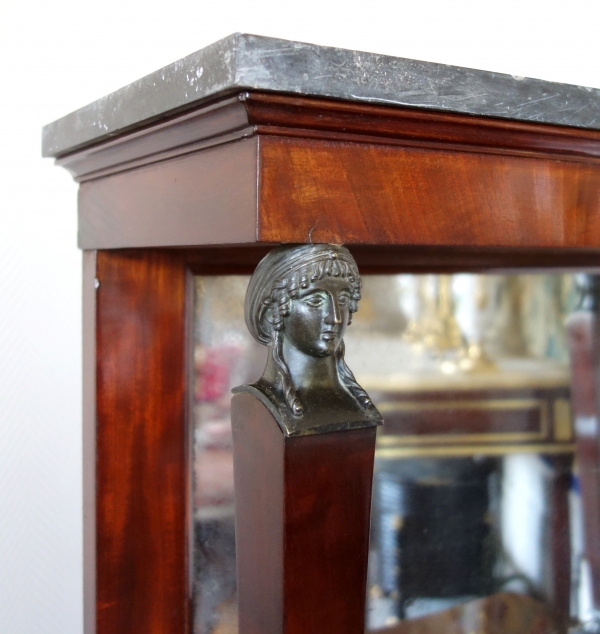 Empire mahogany, ormolu and patinated bronze working table, early 19th century circa 1800.