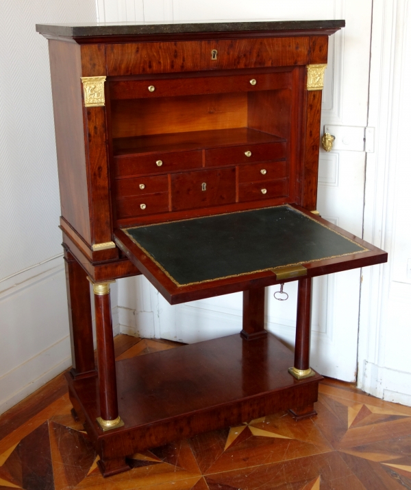 Empire mahogany writing desk, early 19th century circa 1810