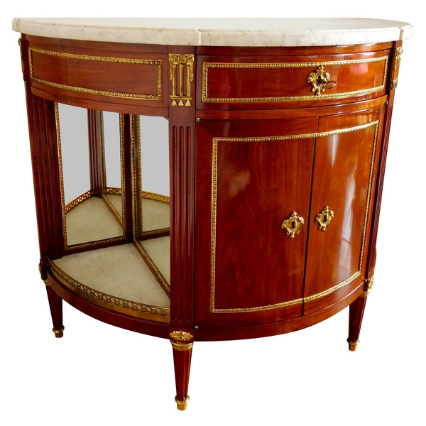 Jean-François Leleu : commode à porte / buffet desserte en acajou d'époque Louis XVI, estampillée