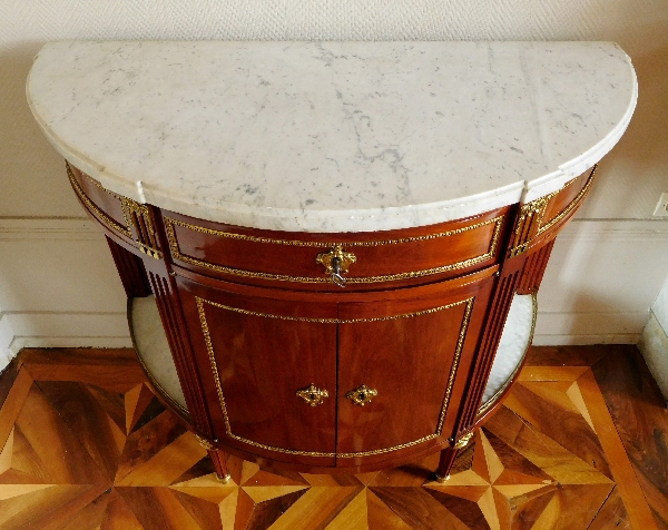 Jean-François Leleu : commode à porte / buffet desserte en acajou d'époque Louis XVI, estampillée