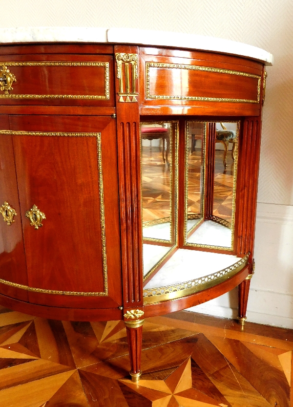 Jean-François Leleu : commode à porte / buffet desserte en acajou d'époque Louis XVI, estampillée