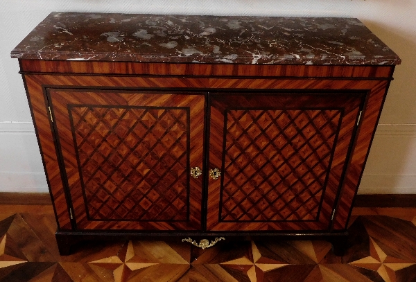 Large Louis XVI rosewood and violet wood marquetry buffet, 18th century