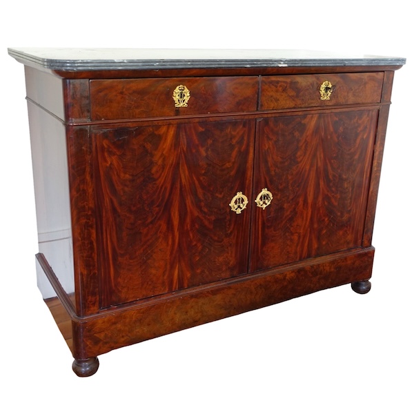 Empire mahogany and ormolu sideboard - blue marble - early 19th century