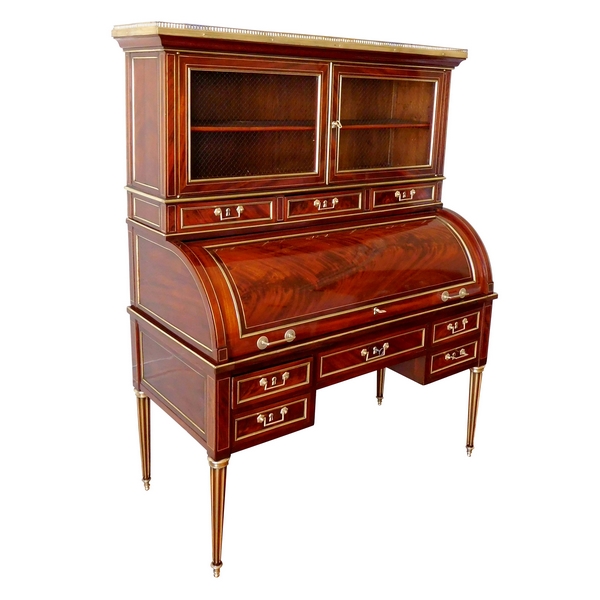 Louis XVI mahogany cylinder desk - France circa late 18th century 1780-90