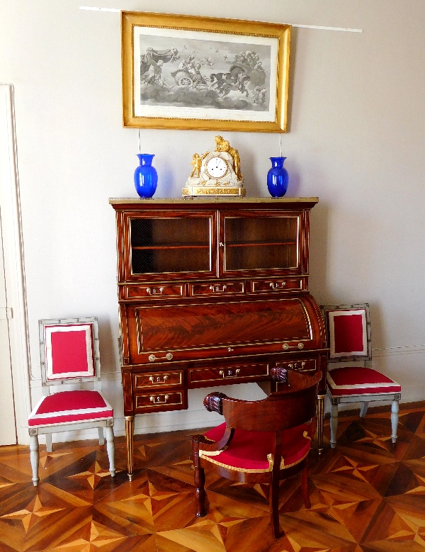 Louis XVI mahogany cylinder desk - France circa late 18th century 1780-90