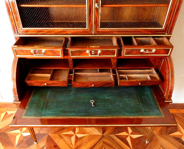 Louis XVI mahogany cylinder desk - France circa late 18th century 1780-90