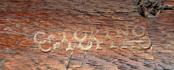 Topino : marquetry writing desk, Transition period - 18th century - stamped