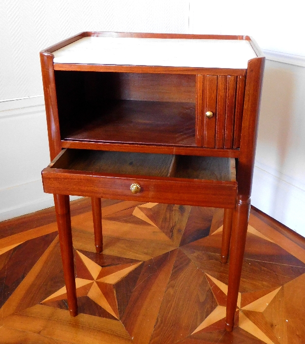 Mahogany bedside table, Louis XVI period, 18th century